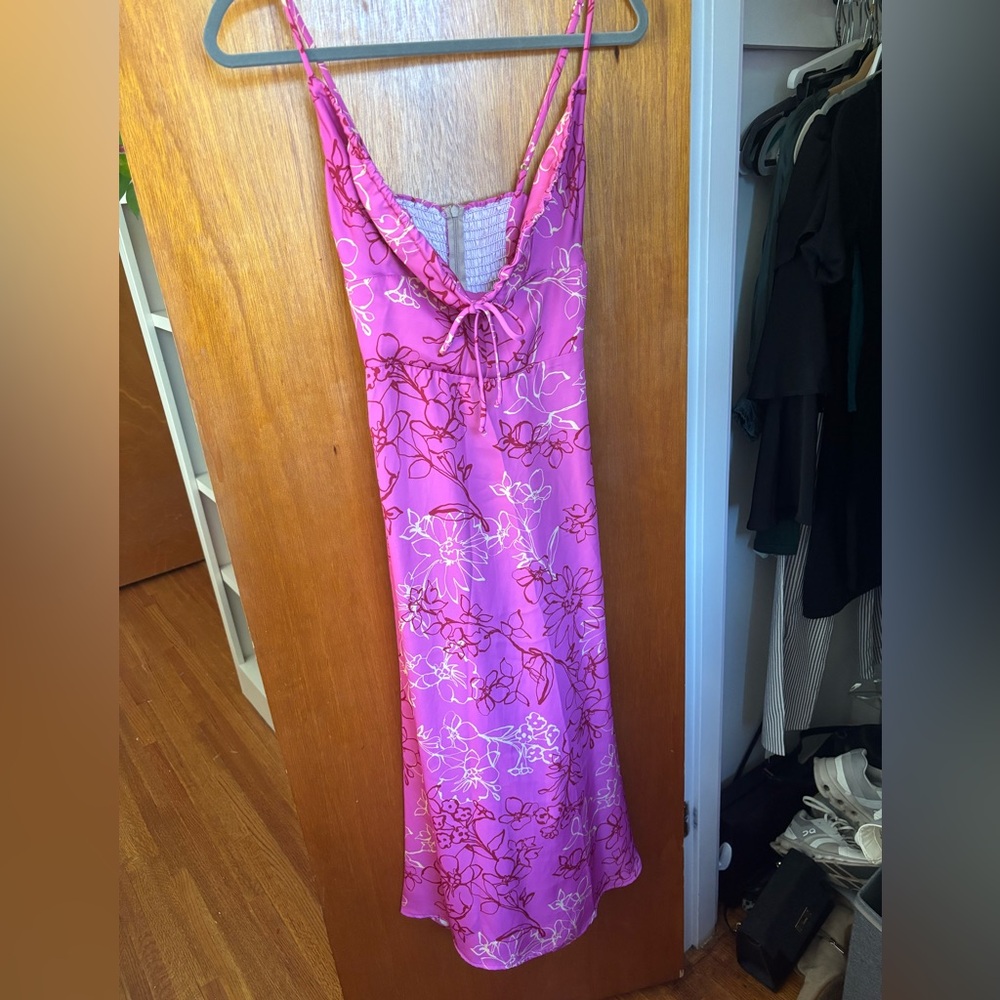 Floral Pink and Orange Dress